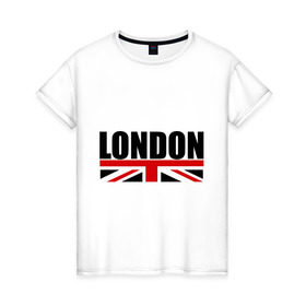 Женская футболка хлопок с принтом London в Тюмени, 100% хлопок | прямой крой, круглый вырез горловины, длина до линии бедер, слегка спущенное плечо | лондон