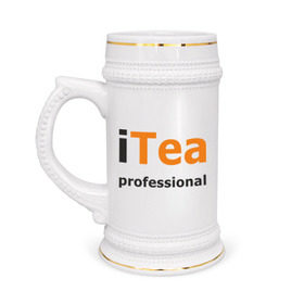 Кружка пивная с принтом iTea professional в Тюмени,  керамика (Материал выдерживает высокую температуру, стоит избегать резкого перепада температур) |  объем 630 мл | itea professional | tea | админу | айти  профессионал | любитель чая | чаепитие | чай