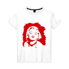 Женская футболка хлопок с принтом Merlin Monroe в Тюмени, 100% хлопок | прямой крой, круглый вырез горловины, длина до линии бедер, слегка спущенное плечо | 