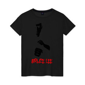 Женская футболка хлопок с принтом Bruce lee (4) в Тюмени, 100% хлопок | прямой крой, круглый вырез горловины, длина до линии бедер, слегка спущенное плечо | брюс ли