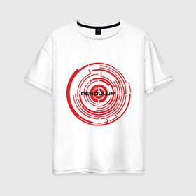 Женская футболка хлопок Oversize с принтом Pendulum в Тюмени, 100% хлопок | свободный крой, круглый ворот, спущенный рукав, длина до линии бедер
 | Тематика изображения на принте: drum | pendulum | pendulumdram | драм