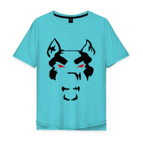 Мужская футболка хлопок Oversize с принтом Злой пёс (mad dog) в Тюмени, 100% хлопок | свободный крой, круглый ворот, “спинка” длиннее передней части | Тематика изображения на принте: dog | животные | злой | пес | собака