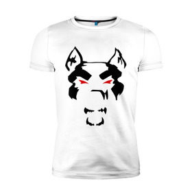 Мужская футболка премиум с принтом Злой пёс (mad dog) в Тюмени, 92% хлопок, 8% лайкра | приталенный силуэт, круглый вырез ворота, длина до линии бедра, короткий рукав | Тематика изображения на принте: dog | животные | злой | пес | собака