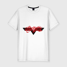 Мужская футболка премиум с принтом Aerosmith (2) в Тюмени, 92% хлопок, 8% лайкра | приталенный силуэт, круглый вырез ворота, длина до линии бедра, короткий рукав | heavy metal | metal | rock | trash metal | метал | металл | рок | трэш метал | хеви метал