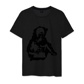 Мужская футболка хлопок с принтом Брюс Ли (2) в Тюмени, 100% хлопок | прямой крой, круглый вырез горловины, длина до линии бедер, слегка спущенное плечо. | Тематика изображения на принте: bruce lee
