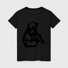 Женская футболка хлопок с принтом Брюс Ли (2) в Тюмени, 100% хлопок | прямой крой, круглый вырез горловины, длина до линии бедер, слегка спущенное плечо | bruce lee