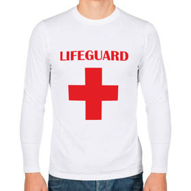 Мужской лонгслив хлопок с принтом Спасатель в Тюмени, 100% хлопок |  | lifeguard | врачь | доктор | красный крест | медик | медицина | спасатель