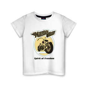 Детская футболка хлопок с принтом Harley Davidson Spirit of freedom в Тюмени, 100% хлопок | круглый вырез горловины, полуприлегающий силуэт, длина до линии бедер | harley | harley davidson | harley davidson 