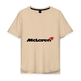 Мужская футболка хлопок Oversize с принтом McLaren (МакЛарен) в Тюмени, 100% хлопок | свободный крой, круглый ворот, “спинка” длиннее передней части | auto | mclaren | авто | автобренды | автомобили | макларен | машины | тачки | тюнинг