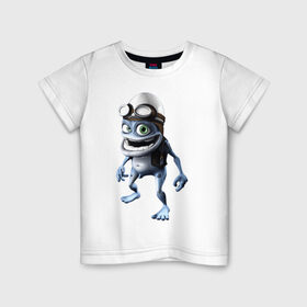 Детская футболка хлопок с принтом Crazy frog в Тюмени, 100% хлопок | круглый вырез горловины, полуприлегающий силуэт, длина до линии бедер | Тематика изображения на принте: crazy frog | крейзи фрог | крэйзи фрог | лягушка