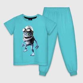 Детская пижама хлопок с принтом Crazy frog в Тюмени, 100% хлопок |  брюки и футболка прямого кроя, без карманов, на брюках мягкая резинка на поясе и по низу штанин
 | crazy frog | крейзи фрог | крэйзи фрог | лягушка