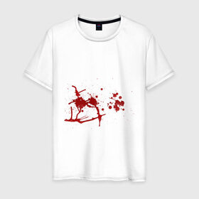 Мужская футболка хлопок с принтом Blood в Тюмени, 100% хлопок | прямой крой, круглый вырез горловины, длина до линии бедер, слегка спущенное плечо. | Тематика изображения на принте: 