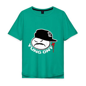 Мужская футболка хлопок Oversize с принтом Yung Onix в Тюмени, 100% хлопок | свободный крой, круглый ворот, “спинка” длиннее передней части | gangsta | gansta | hip | hip hop | hop | rap | оникс | рэп | рэпчина | хип | хип хоп | хипхоп | хоп