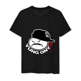 Мужская футболка хлопок с принтом Yung Onix в Тюмени, 100% хлопок | прямой крой, круглый вырез горловины, длина до линии бедер, слегка спущенное плечо. | gangsta | gansta | hip | hip hop | hop | rap | оникс | рэп | рэпчина | хип | хип хоп | хипхоп | хоп