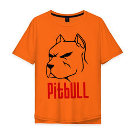 Мужская футболка хлопок Oversize с принтом Pitbull (Питбуль) в Тюмени, 100% хлопок | свободный крой, круглый ворот, “спинка” длиннее передней части | Тематика изображения на принте: спартак