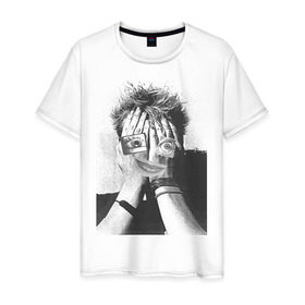 Мужская футболка хлопок с принтом Абстракция (2) в Тюмени, 100% хлопок | прямой крой, круглый вырез горловины, длина до линии бедер, слегка спущенное плечо. | абстракция | лицо | руки с лицом