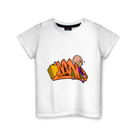 Детская футболка хлопок с принтом Mad graffiti в Тюмени, 100% хлопок | круглый вырез горловины, полуприлегающий силуэт, длина до линии бедер | Тематика изображения на принте: 