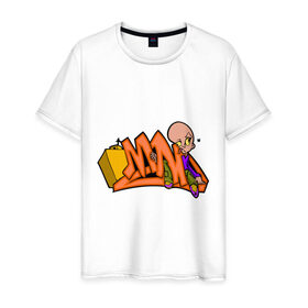 Мужская футболка хлопок с принтом Mad graffiti в Тюмени, 100% хлопок | прямой крой, круглый вырез горловины, длина до линии бедер, слегка спущенное плечо. | Тематика изображения на принте: 