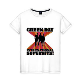 Женская футболка хлопок с принтом Green Day (3) в Тюмени, 100% хлопок | прямой крой, круглый вырез горловины, длина до линии бедер, слегка спущенное плечо | green day