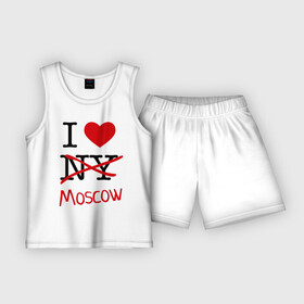 Детская пижама с шортами хлопок с принтом I love Moscow (2) в Тюмени,  |  | i love | i love moscow | i love new york | moscow | new york | москва | нью йорк | столица | я люблю москву | я люблю нью йорк