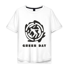Мужская футболка хлопок Oversize с принтом Green_Day (4) в Тюмени, 100% хлопок | свободный крой, круглый ворот, “спинка” длиннее передней части | green day