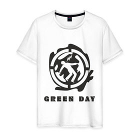 Мужская футболка хлопок с принтом Green_Day (4) в Тюмени, 100% хлопок | прямой крой, круглый вырез горловины, длина до линии бедер, слегка спущенное плечо. | green day