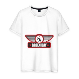 Мужская футболка хлопок с принтом Green_Day (5) в Тюмени, 100% хлопок | прямой крой, круглый вырез горловины, длина до линии бедер, слегка спущенное плечо. | Тематика изображения на принте: 