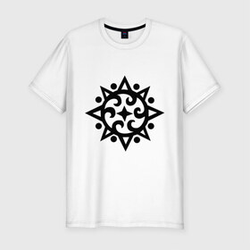 Мужская футболка премиум с принтом  Солнце  Кельтский узор в Тюмени, 92% хлопок, 8% лайкра | приталенный силуэт, круглый вырез ворота, длина до линии бедра, короткий рукав | sun | tribal | кельтский узор | кельтский узор 