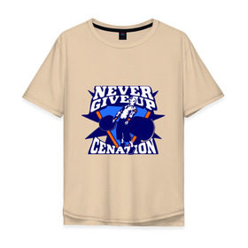 Мужская футболка хлопок Oversize с принтом WWE John Cena Never Give Up в Тюмени, 100% хлопок | свободный крой, круглый ворот, “спинка” длиннее передней части | Тематика изображения на принте: wwe | бои без правил | джон сина