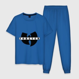 Мужская пижама хлопок с принтом Wu-Tang Forever в Тюмени, 100% хлопок | брюки и футболка прямого кроя, без карманов, на брюках мягкая резинка на поясе и по низу штанин
 | gansta | hip | hip hop | hop | рэп | хип | хип хоп | хипхоп