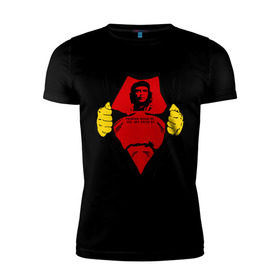 Мужская футболка премиум с принтом Мой кумир Che Guevara в Тюмени, 92% хлопок, 8% лайкра | приталенный силуэт, круглый вырез ворота, длина до линии бедра, короткий рукав | Тематика изображения на принте: че гевара