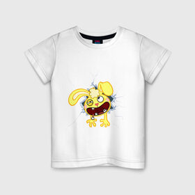 Детская футболка хлопок с принтом Кролик - Happy tree friend в Тюмени, 100% хлопок | круглый вырез горловины, полуприлегающий силуэт, длина до линии бедер | happy tree friend | happy tree friends | кролик