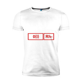 Мужская футболка премиум с принтом Группа крови 1, резус - в Тюмени, 92% хлопок, 8% лайкра | приталенный силуэт, круглый вырез ворота, длина до линии бедра, короткий рукав | группа крови | кровь | резус