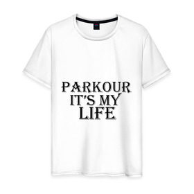 Мужская футболка хлопок с принтом Паркур (8) в Тюмени, 100% хлопок | прямой крой, круглый вырез горловины, длина до линии бедер, слегка спущенное плечо. | Тематика изображения на принте: parkour | паркур | паркурщик
