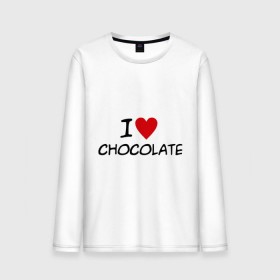Мужской лонгслив хлопок с принтом Chocolate в Тюмени, 100% хлопок |  | chocolate | i love | вкуснятина | конфеты | люблю шоколад | сладкое | сладкоежка | сладости | шоколад | шоколадный