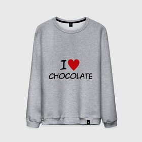 Мужской свитшот хлопок с принтом Chocolate в Тюмени, 100% хлопок |  | chocolate | i love | вкуснятина | конфеты | люблю шоколад | сладкое | сладкоежка | сладости | шоколад | шоколадный