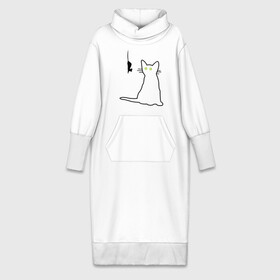 Платье удлиненное хлопок с принтом Кот и мышка в Тюмени,  |  | киса | кот | котенок | котик | котэ | кошак | кошка | мышка | мышонок | мышь