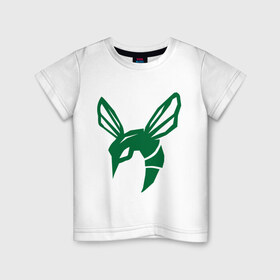 Детская футболка хлопок с принтом Зелёный шершень в Тюмени, 100% хлопок | круглый вырез горловины, полуприлегающий силуэт, длина до линии бедер | green hornet   зелёный шершень. супер герой из комиксов.зелёный шершень | насекомые | оса | осы | шершень
