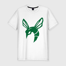 Мужская футболка премиум с принтом Зелёный шершень в Тюмени, 92% хлопок, 8% лайкра | приталенный силуэт, круглый вырез ворота, длина до линии бедра, короткий рукав | green hornet   зелёный шершень. супер герой из комиксов.зелёный шершень | насекомые | оса | осы | шершень