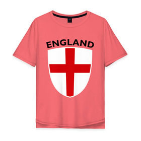 Мужская футболка хлопок Oversize с принтом England - Англия в Тюмени, 100% хлопок | свободный крой, круглый ворот, “спинка” длиннее передней части | фк | футбольный клуб