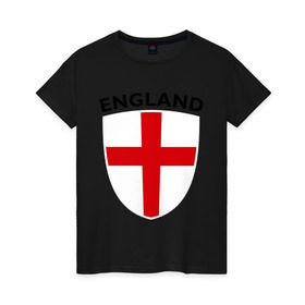 Женская футболка хлопок с принтом England - Англия в Тюмени, 100% хлопок | прямой крой, круглый вырез горловины, длина до линии бедер, слегка спущенное плечо | фк | футбольный клуб