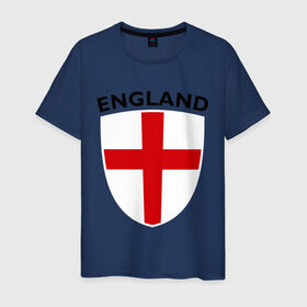 Мужская футболка хлопок с принтом England - Англия в Тюмени, 100% хлопок | прямой крой, круглый вырез горловины, длина до линии бедер, слегка спущенное плечо. | Тематика изображения на принте: фк | футбольный клуб