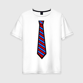 Женская футболка хлопок Oversize с принтом Стильный прикид в Тюмени, 100% хлопок | свободный крой, круглый ворот, спущенный рукав, длина до линии бедер
 | галстук | костюм | прикид | стиль | стильный прикид
пиджак