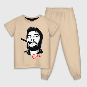 Детская пижама хлопок с принтом Че Гевара с сигарой в Тюмени, 100% хлопок |  брюки и футболка прямого кроя, без карманов, на брюках мягкая резинка на поясе и по низу штанин
 | che | guevara | гевара | куба | личность | революция | че