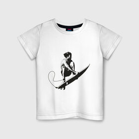 Детская футболка хлопок с принтом На гребне волны в Тюмени, 100% хлопок | круглый вырез горловины, полуприлегающий силуэт, длина до линии бедер | surf | surfing | на гребне волны | серф | серфер | серфинг