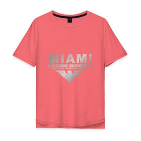 Мужская футболка хлопок Oversize с принтом Miami - The Tony Montana empire в Тюмени, 100% хлопок | свободный крой, круглый ворот, “спинка” длиннее передней части | business | cocaine | бизнес | майами