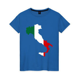 Женская футболка хлопок с принтом Италия (Italy) в Тюмени, 100% хлопок | прямой крой, круглый вырез горловины, длина до линии бедер, слегка спущенное плечо | italy | государство | европа | европейский | италия | карта | рим | флаг