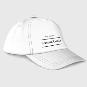 Бейсболка с принтом Persona Grata в Тюмени, 100% хлопок | классический козырек, металлическая застежка-регулятор размера | club | persona grata | логотип | мой статус | персона грата