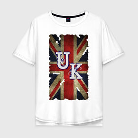 Мужская футболка хлопок Oversize с принтом United Kingdom в Тюмени, 100% хлопок | свободный крой, круглый ворот, “спинка” длиннее передней части | Тематика изображения на принте: britain | great | great britain | kingdom | uk | united | united kingdom | united kingdombritan | англия | британия | великобритания | королевство