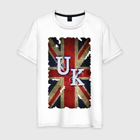 Мужская футболка хлопок с принтом United Kingdom в Тюмени, 100% хлопок | прямой крой, круглый вырез горловины, длина до линии бедер, слегка спущенное плечо. | britain | great | great britain | kingdom | uk | united | united kingdom | united kingdombritan | англия | британия | великобритания | королевство